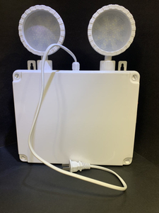LED-Notfalllampe mit wiederaufladbarem Akku, wasserdicht, 2 x 10 W, Doppelkopflampe