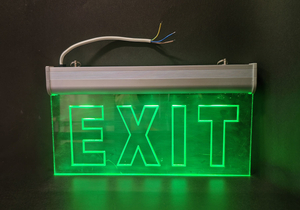 Feuer-Notausgangsschild, LED-Notausgangsschild, grünes Notlicht mit transparenter Platte oder PVC-Aufkleber