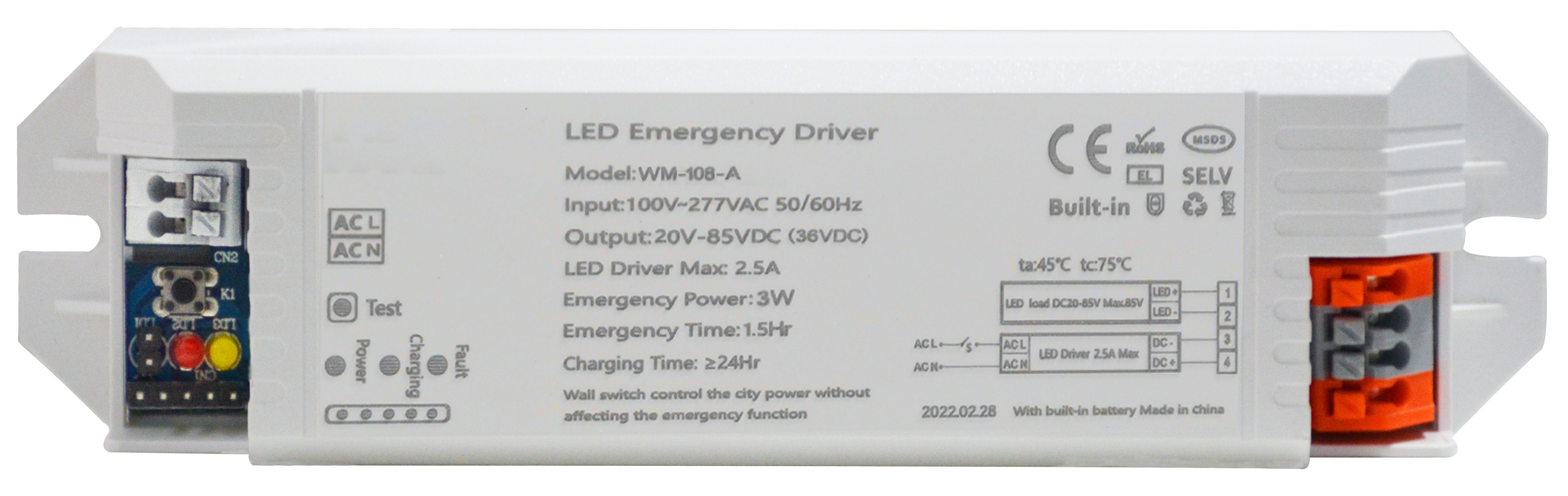 LED-Leuchten, wiederaufladbarer Notfall-Fahrerakku